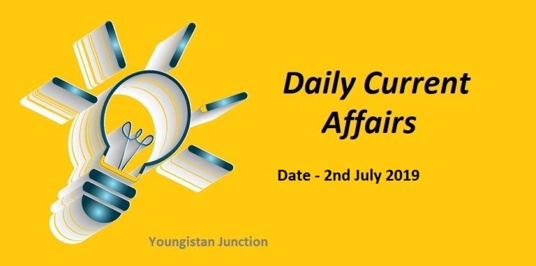 2nd July 2019 Current Affairs English & Hindi